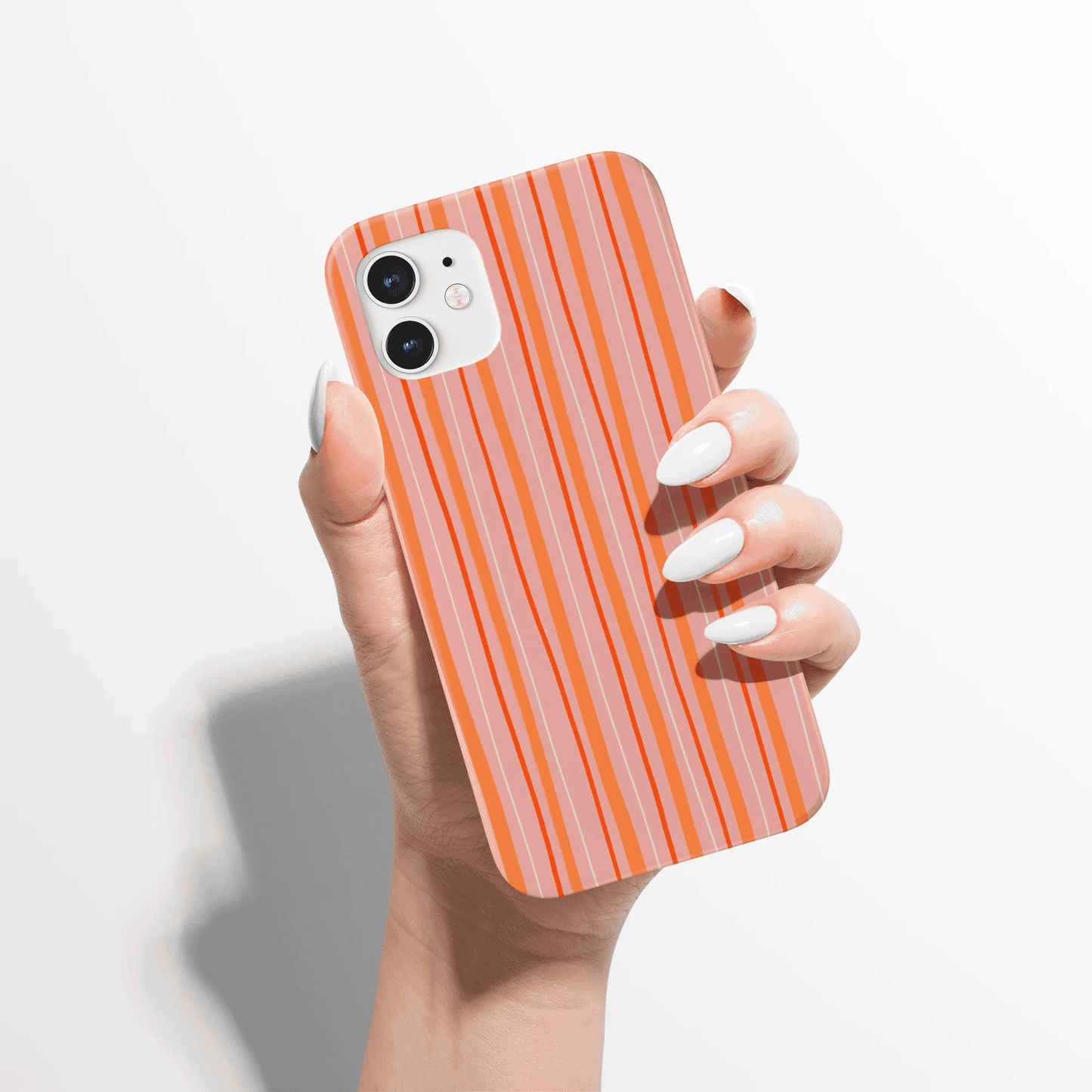 Retro Pink Striped Pattern iPhone Case