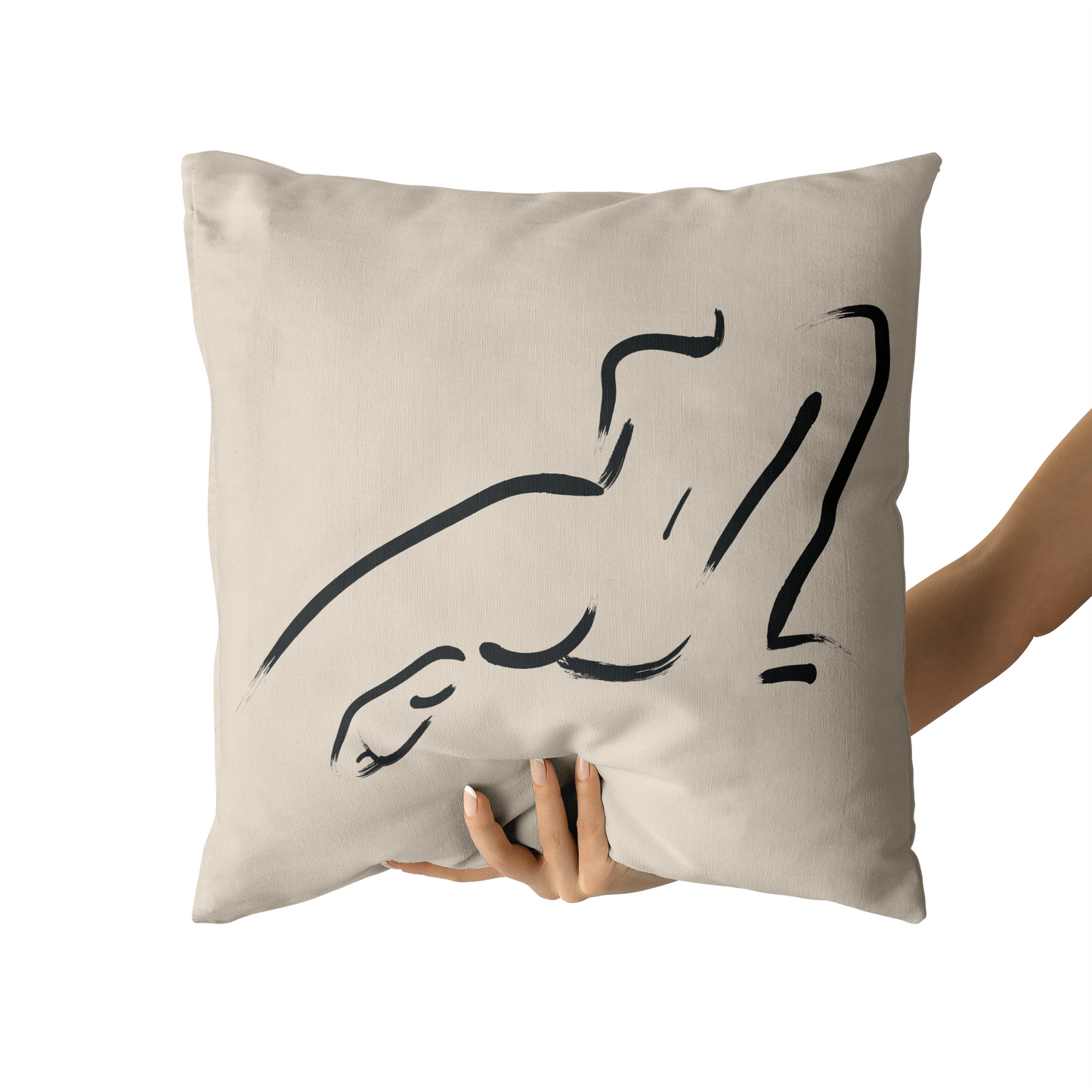Line Art Woman Body Minimalist Throw Pillow