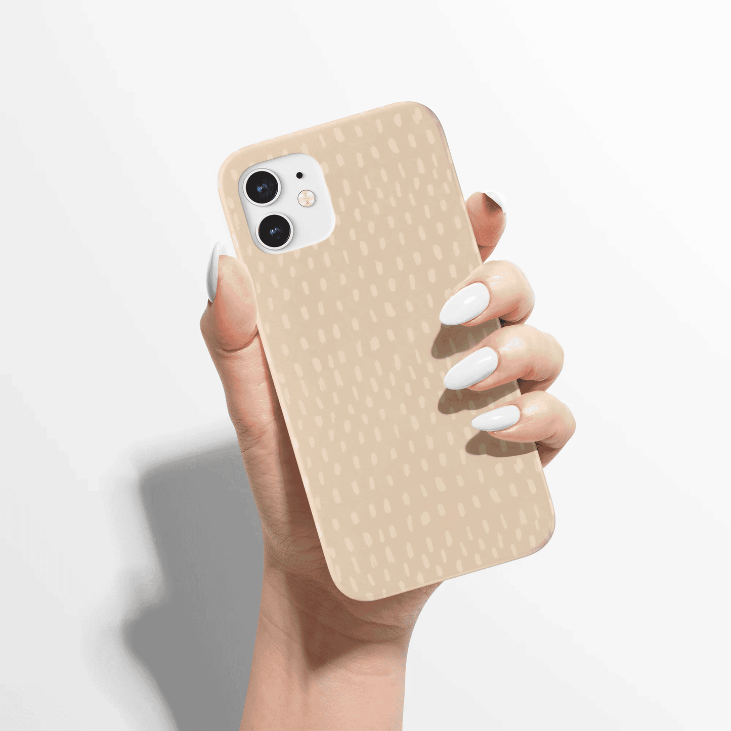 Beige Scandinavian Spots Pattern iPhone Case