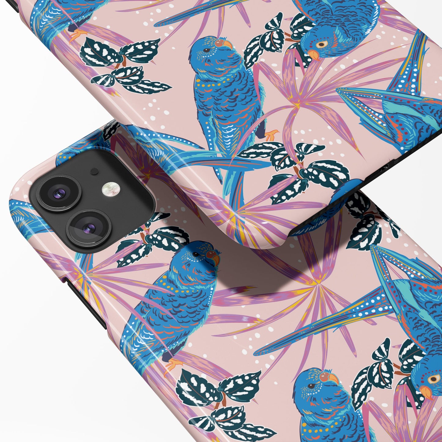 Tropical Blue Parrots iPhone Case