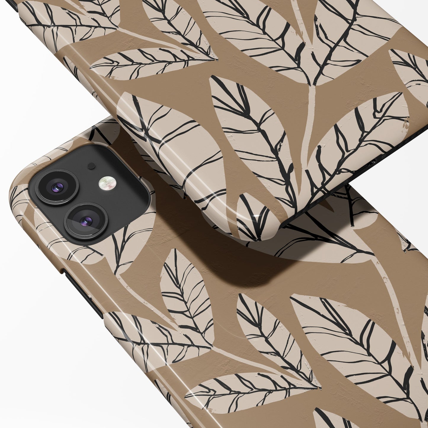 Painted Japandi Floral Pattern iPhone Case