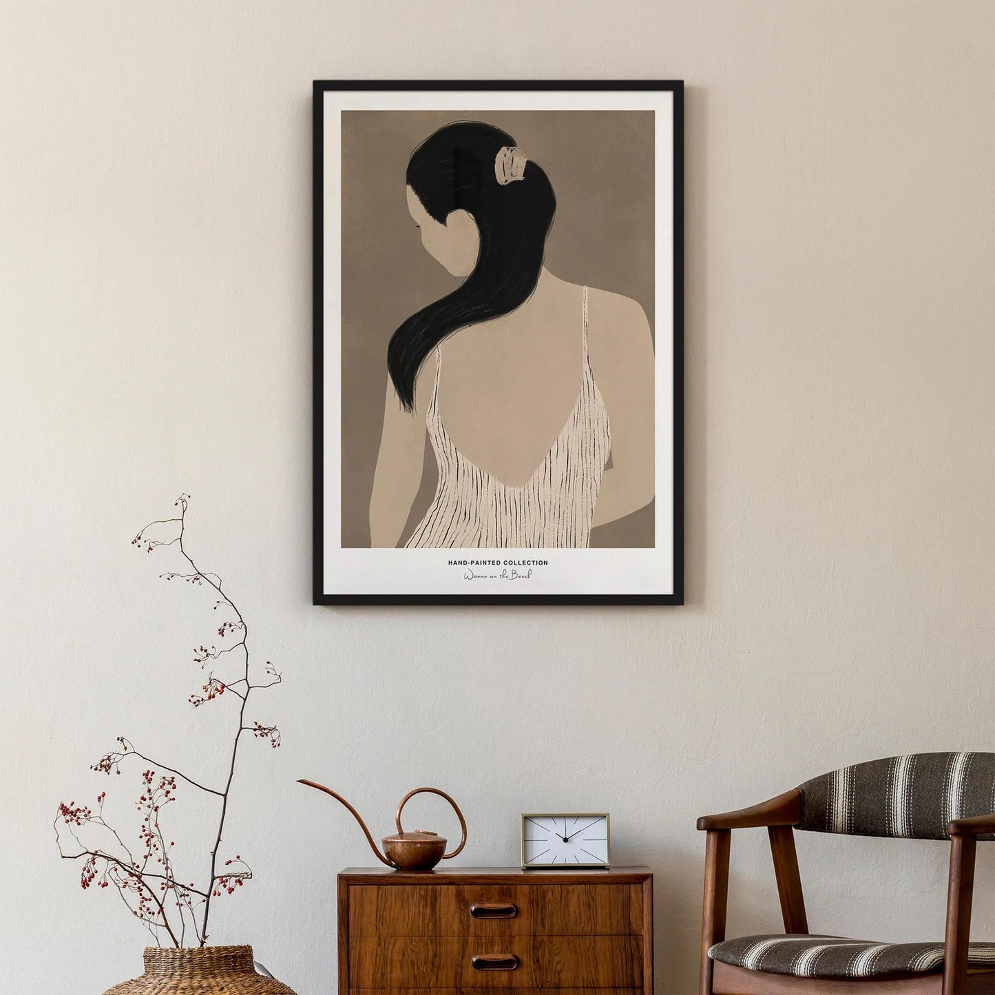 Set of 2 Beige Scandinavian Women Portrait Posters