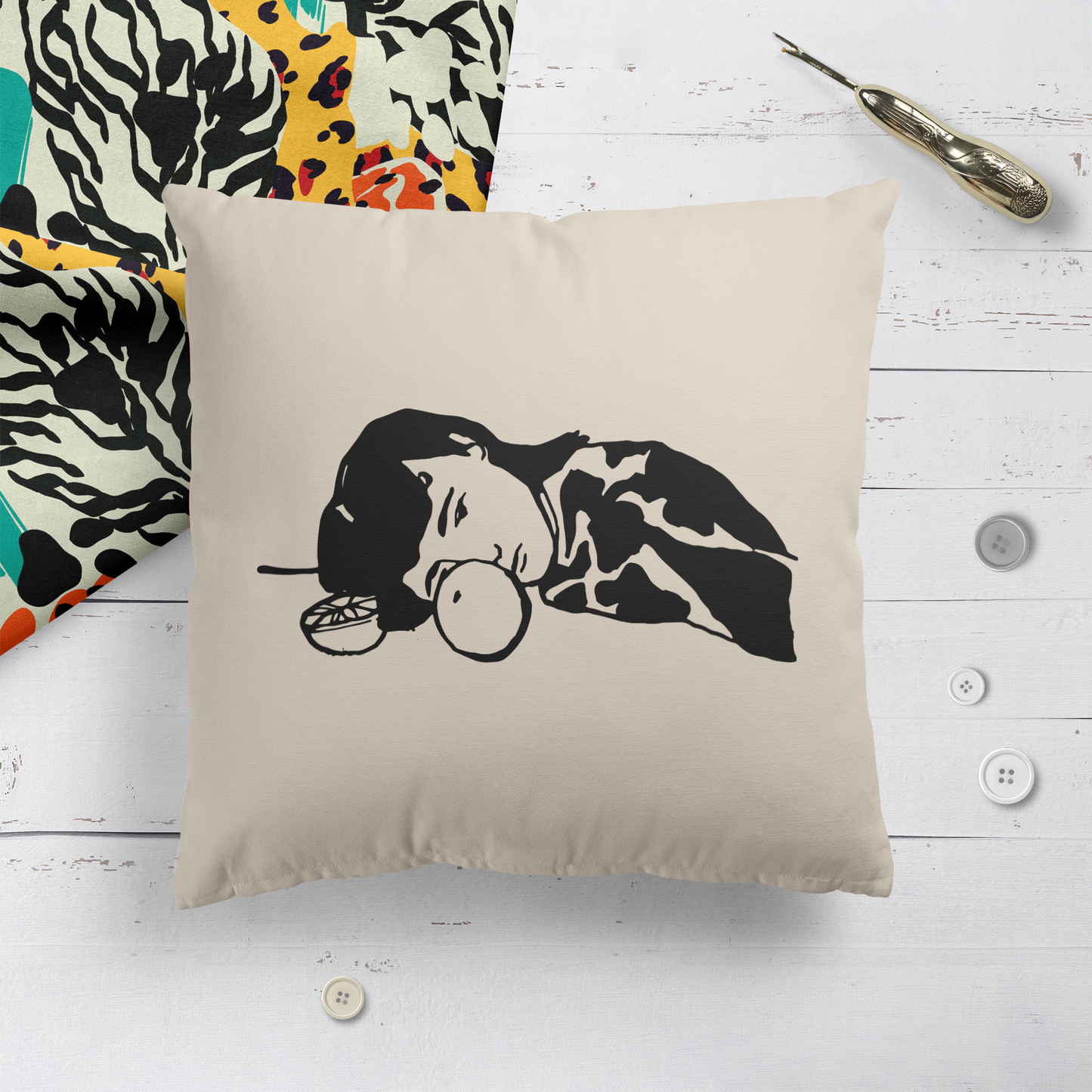 Edgy Girl Aesthetic Throw Pillow