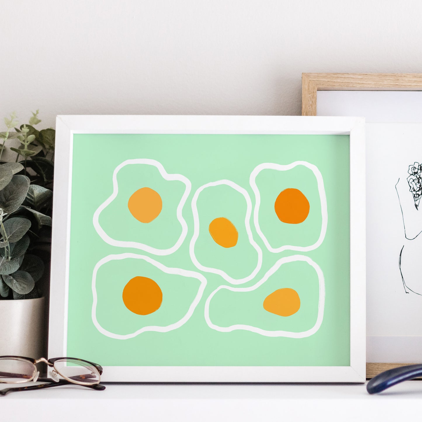 Cute Eggs Kitchen Horizontal Print