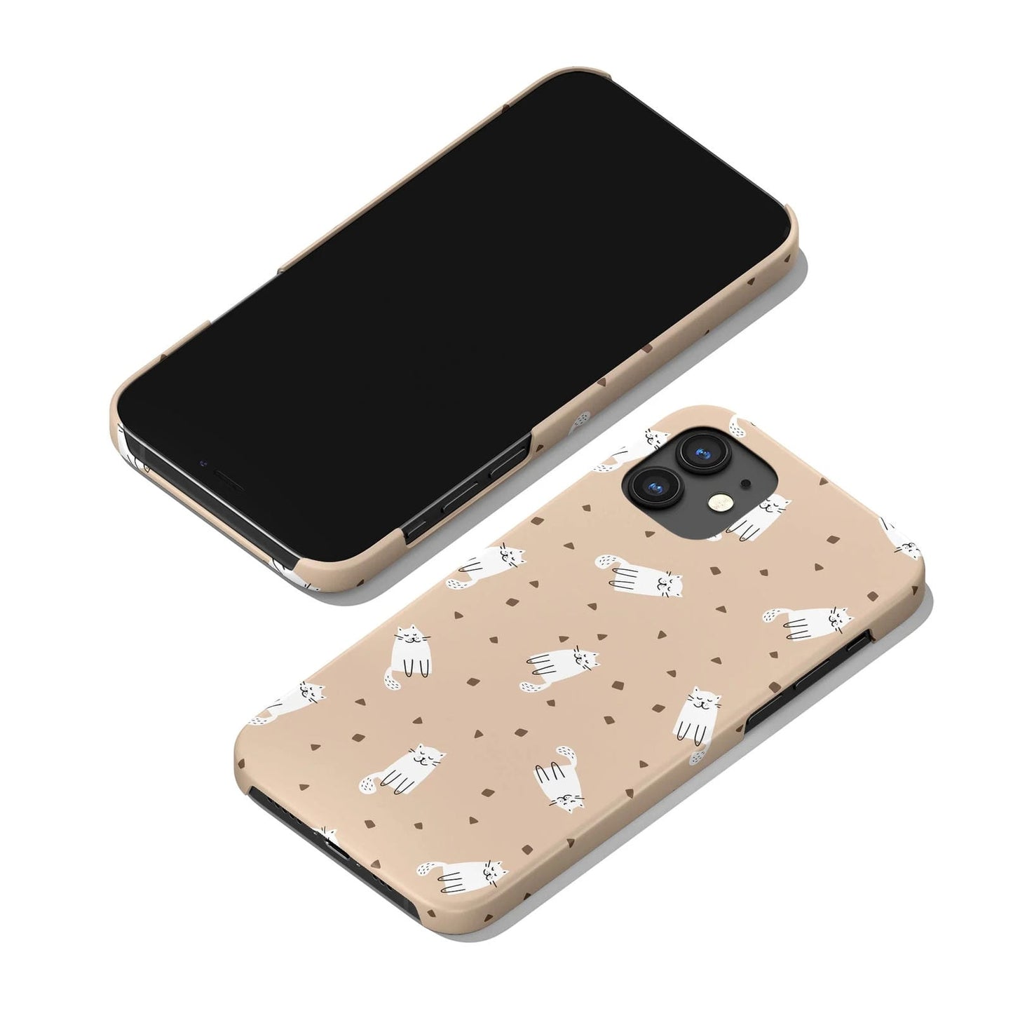 Beige Cats Lovers iPhone Case