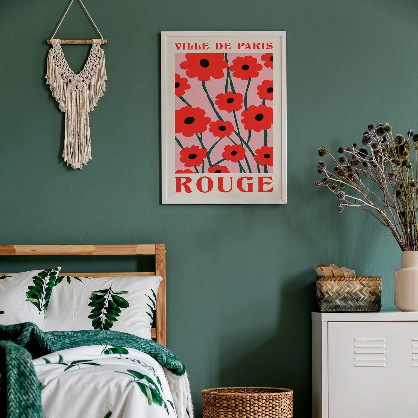 Rouge Ville de Paris Floral Poster