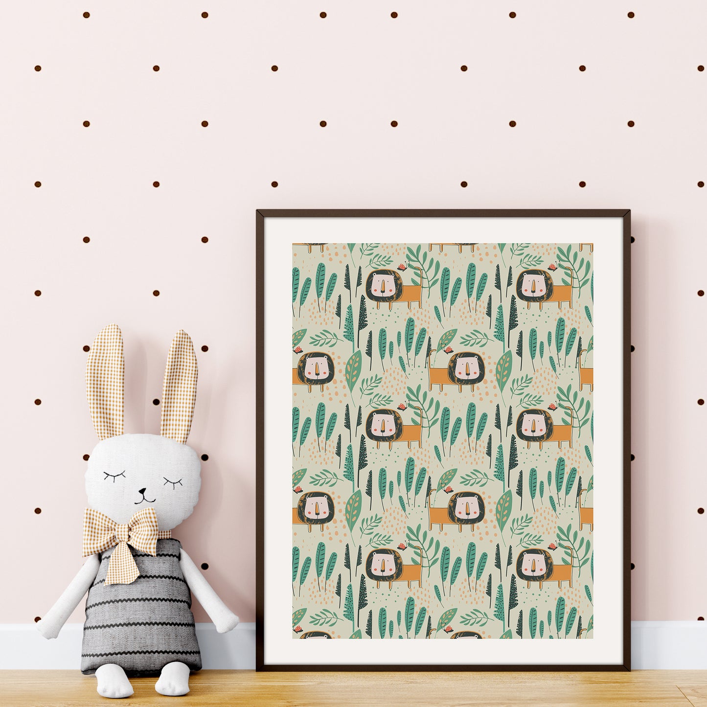 Scandi Jungle Lion Poster