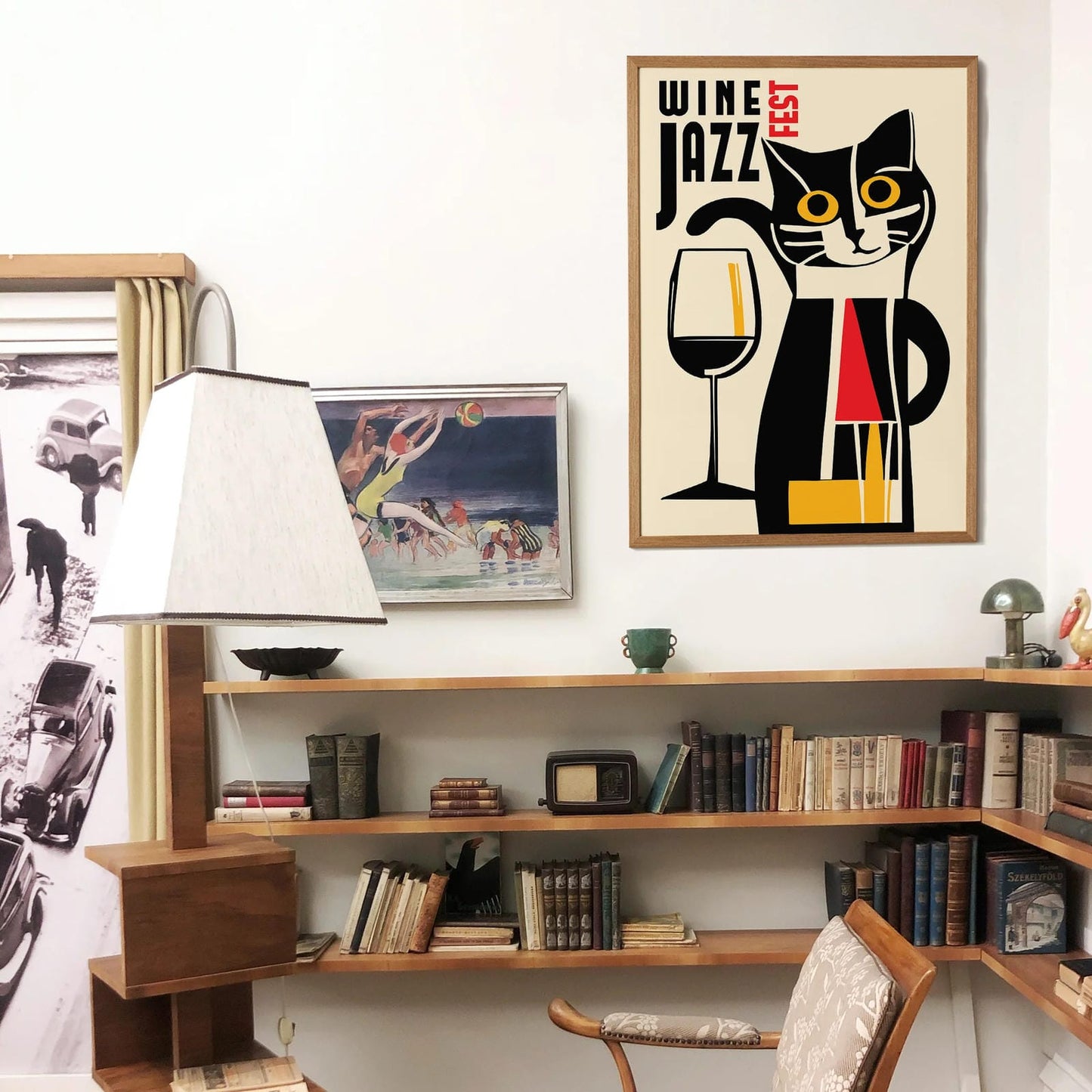 Wine and Jazz Festival Cat Poster