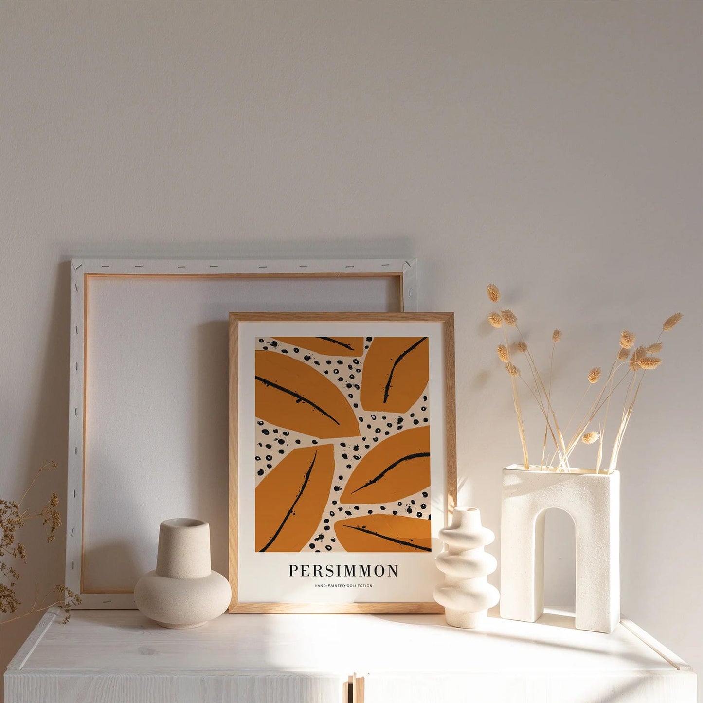 Persimmon Fruit Abstract Poster