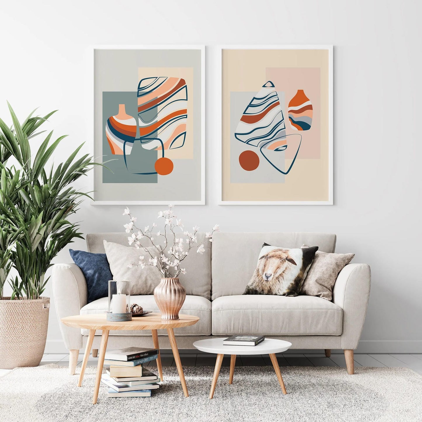 Set of 2 Bohemian Cubism Posters