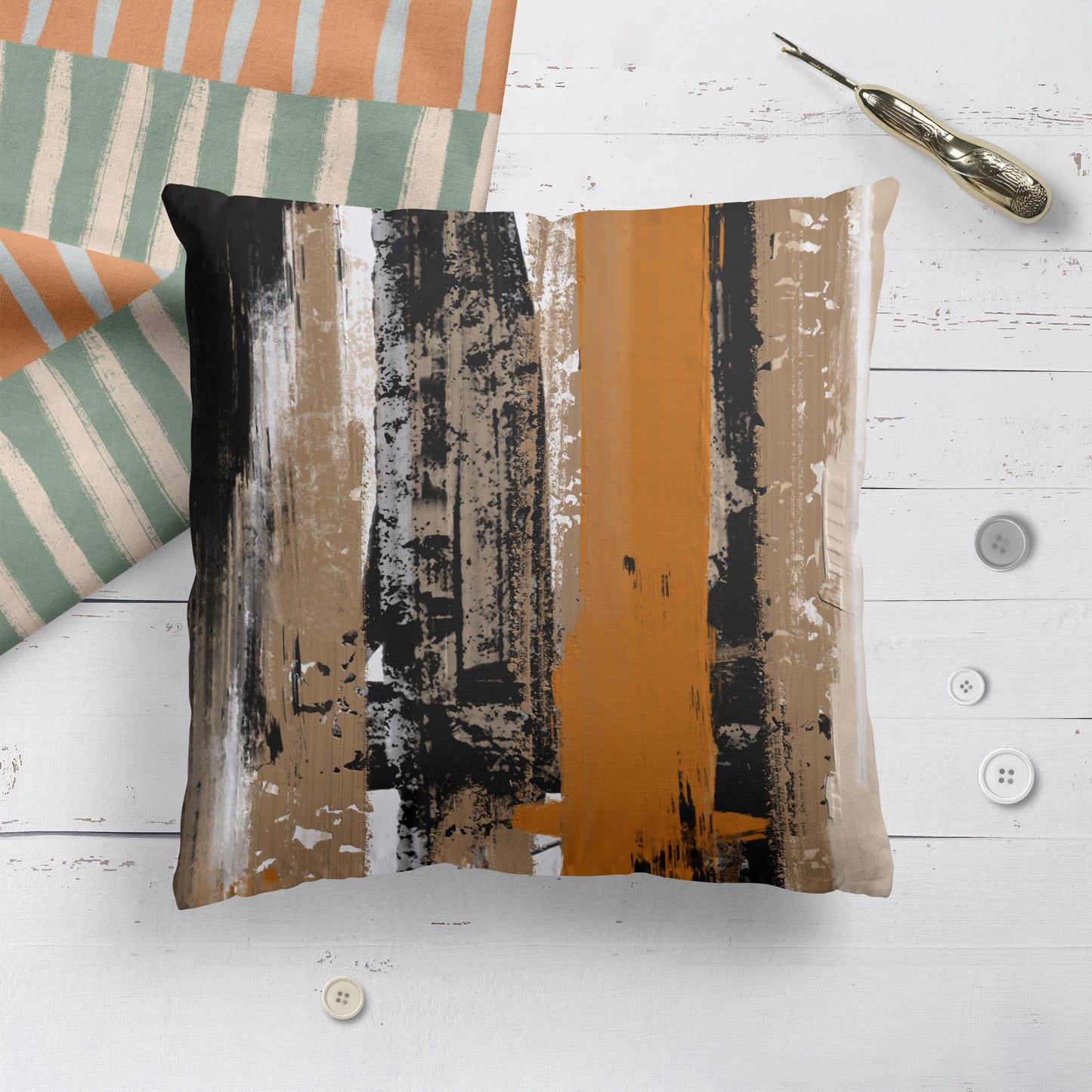 Grunge Modern Abstract Art Throw Pillow
