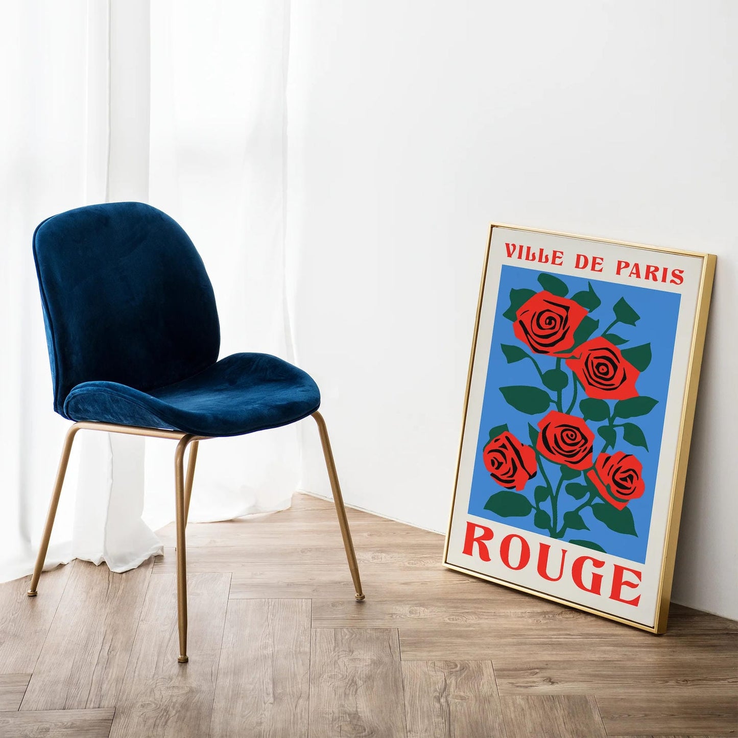 Rouge Ville de Paris Roses Poster