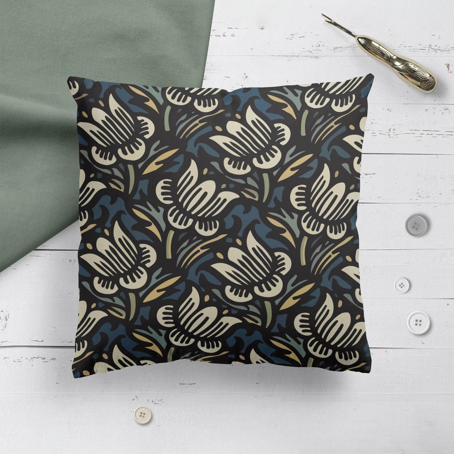 Floral Art Nouveau Pillow - HypeSheriff Europe