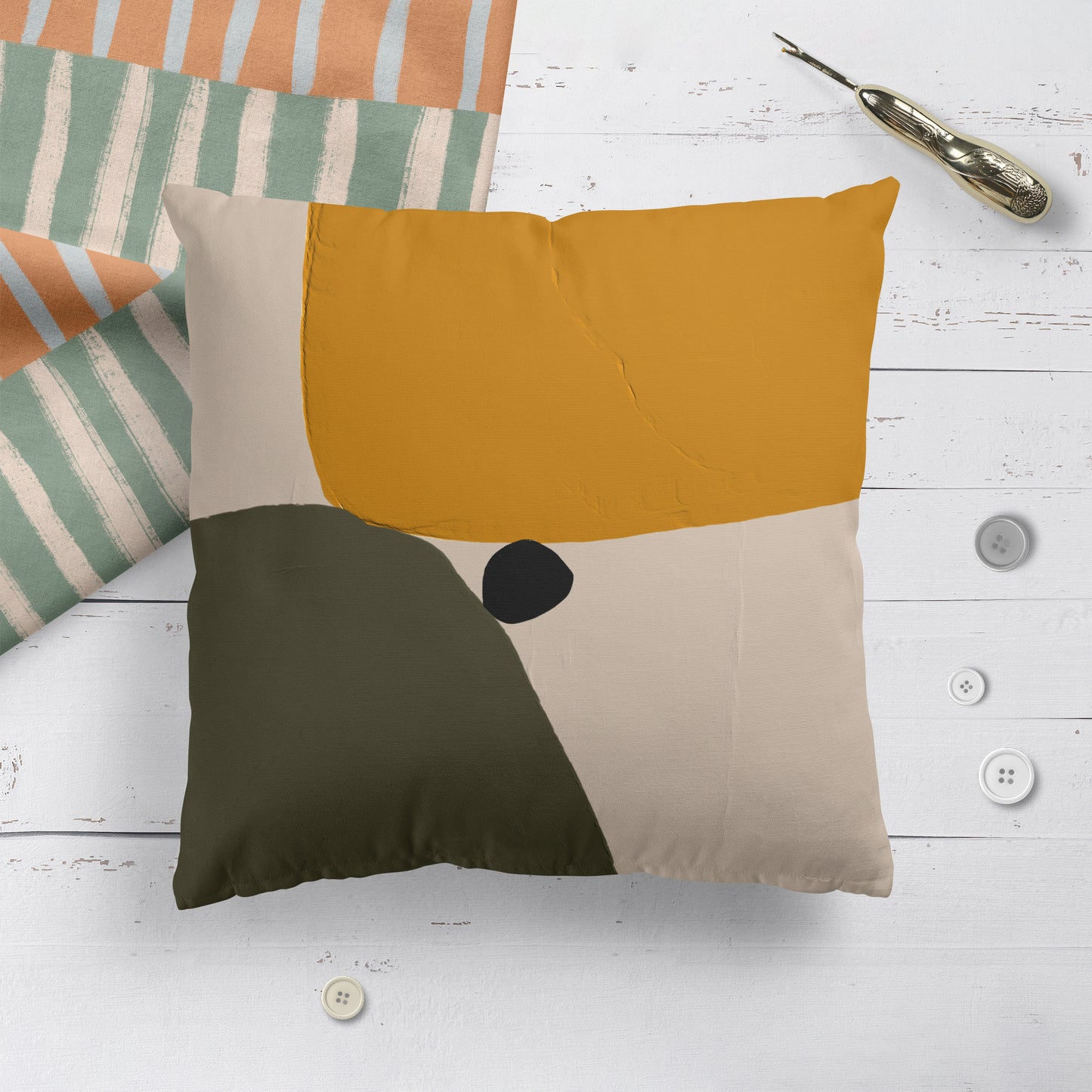Modern Colorblocks Throw Pillow
