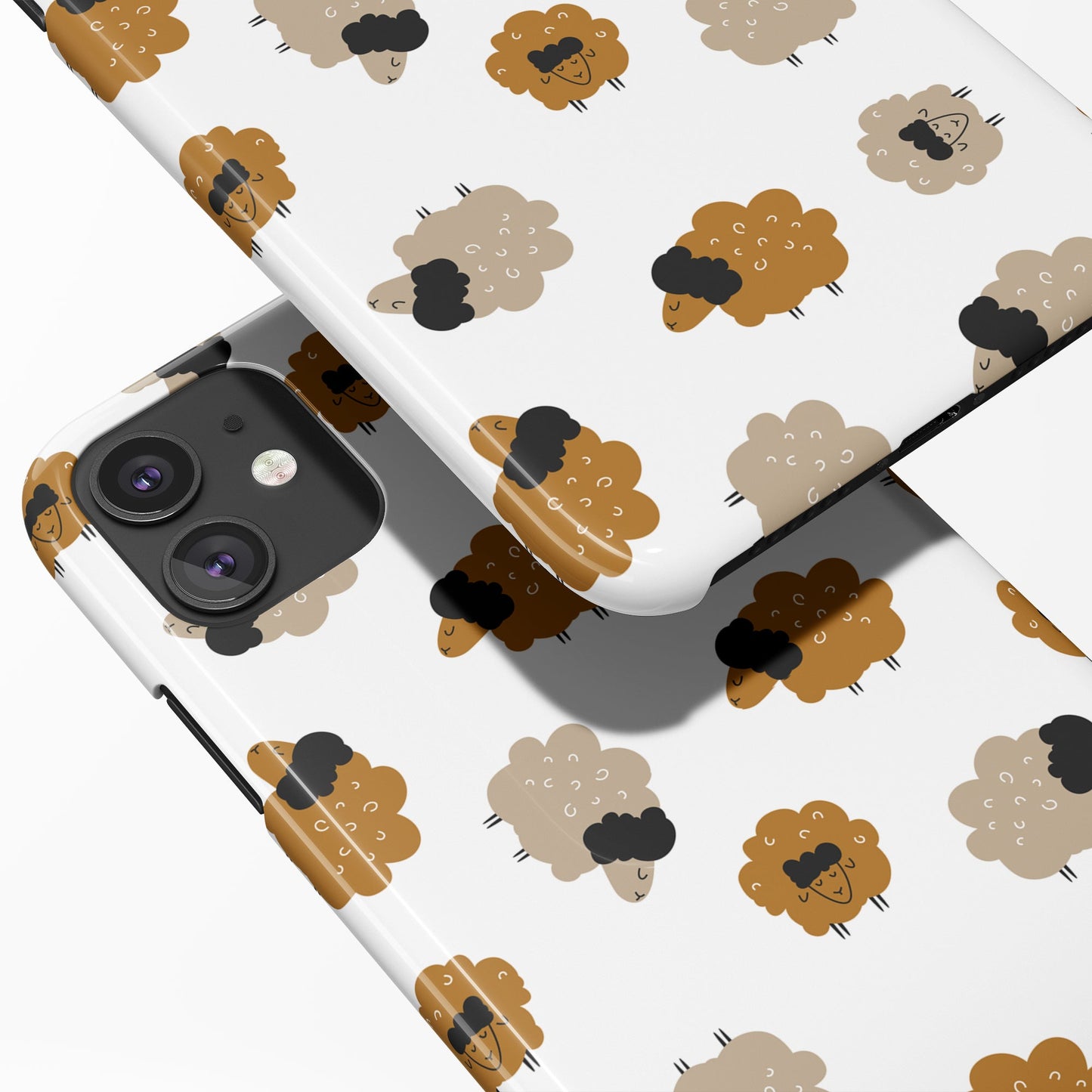 White Boho Sheeps iPhone Case