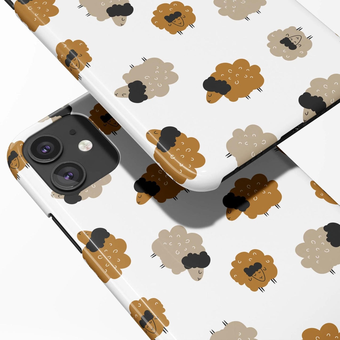 White Boho Sheeps iPhone Case