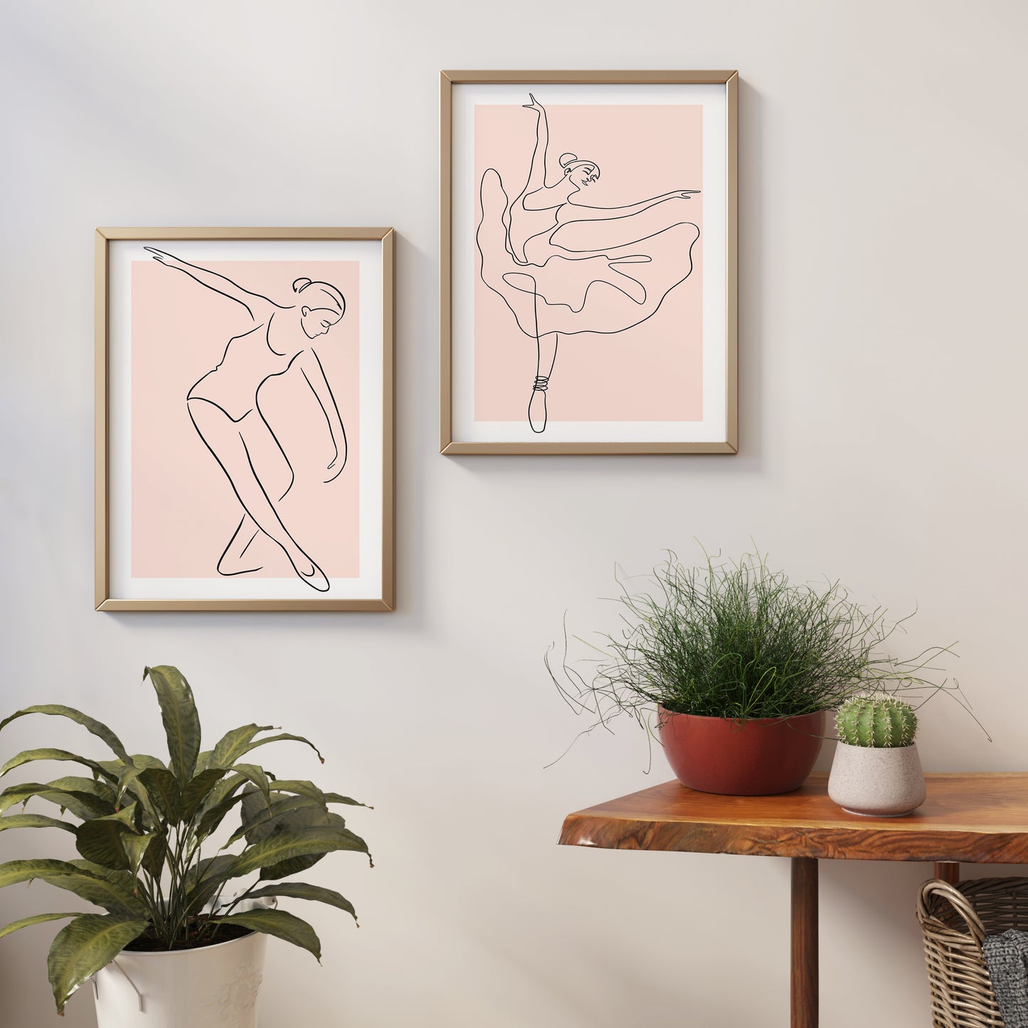 Set of 2 Line Art Dancers Posters