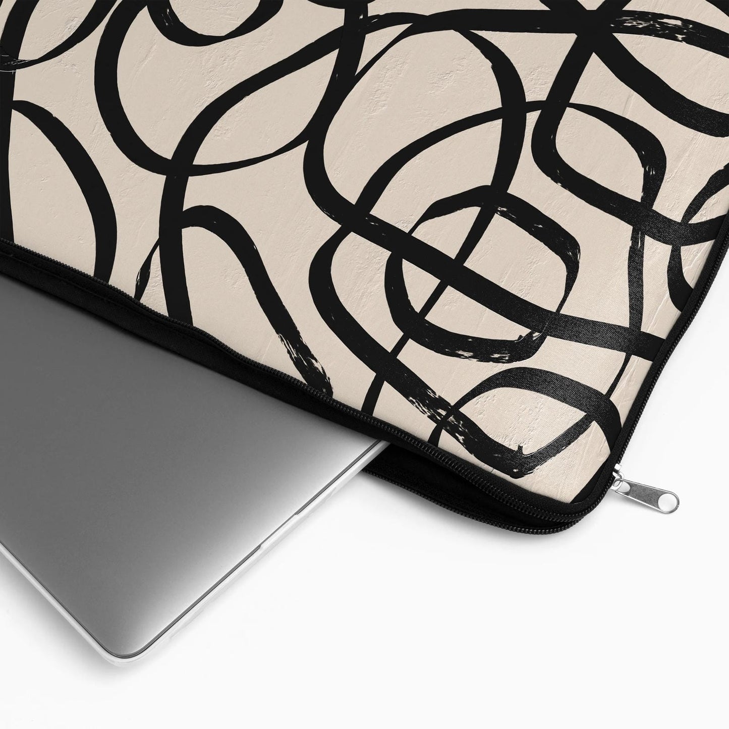 Black Swirl Lines - Laptop Sleeve