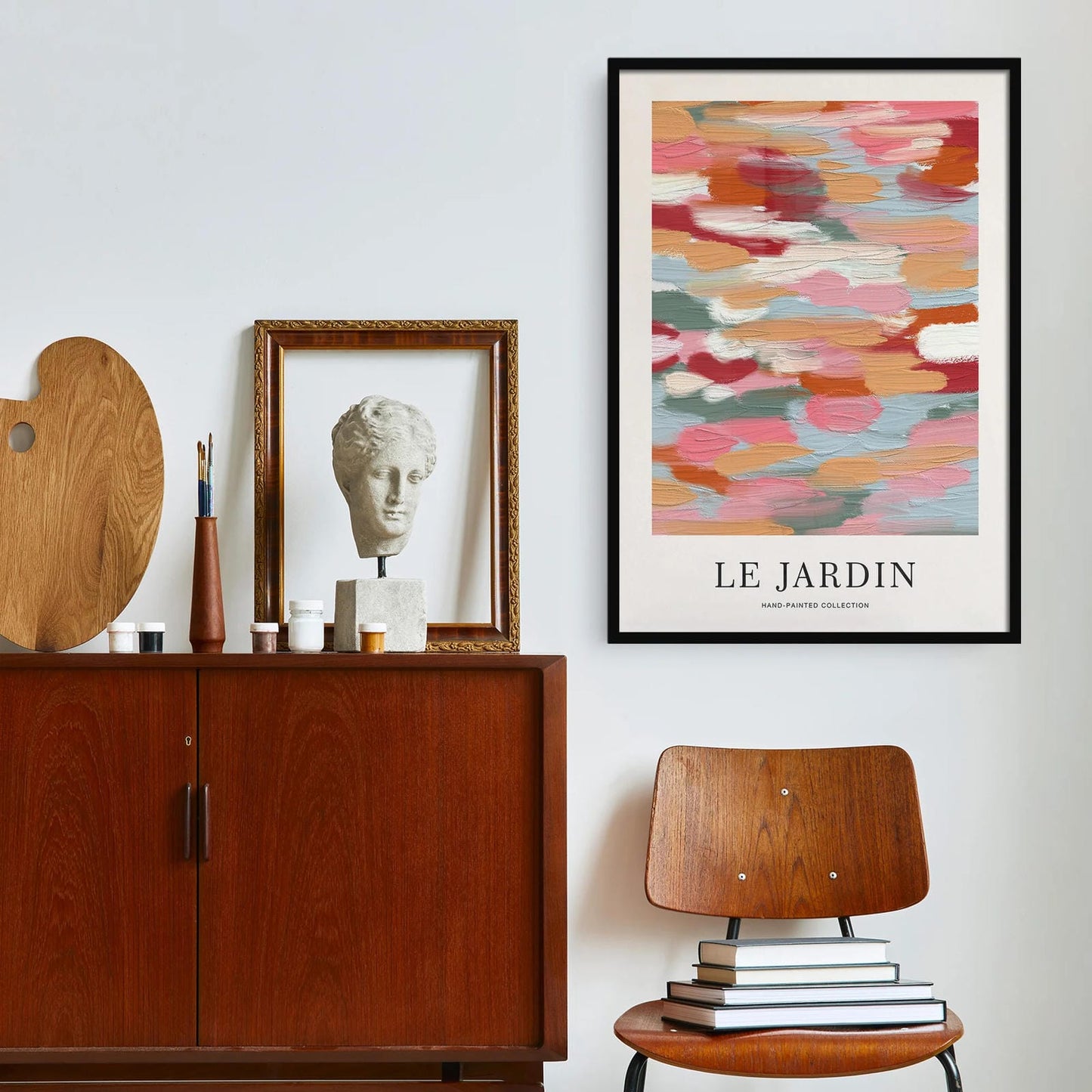 Colorful Painted Le Jardin Flower Garden Poster