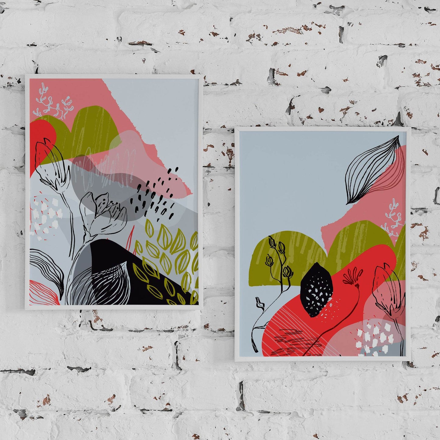 Set of 2 Abstract Nature No.2 Posters - HypeSheriff Europe