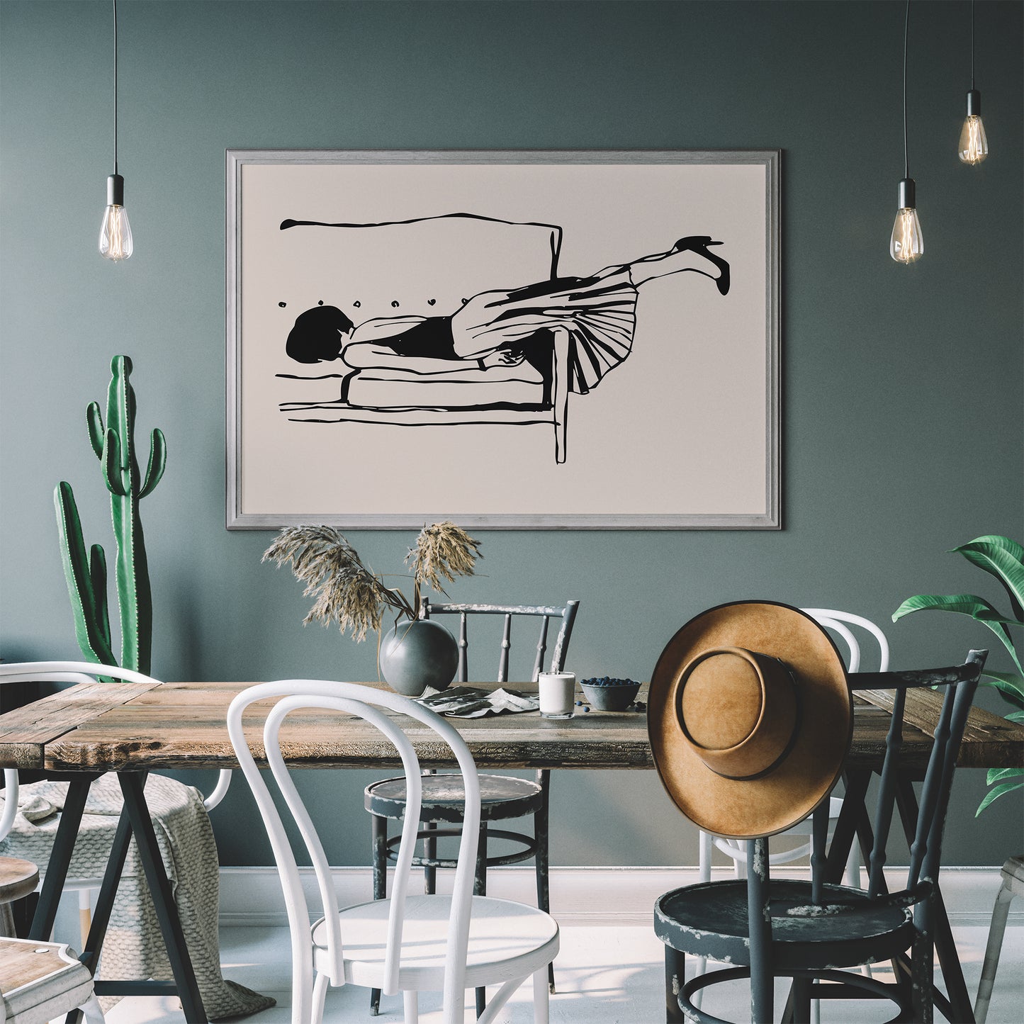 Tired Woman Scandinavian Print