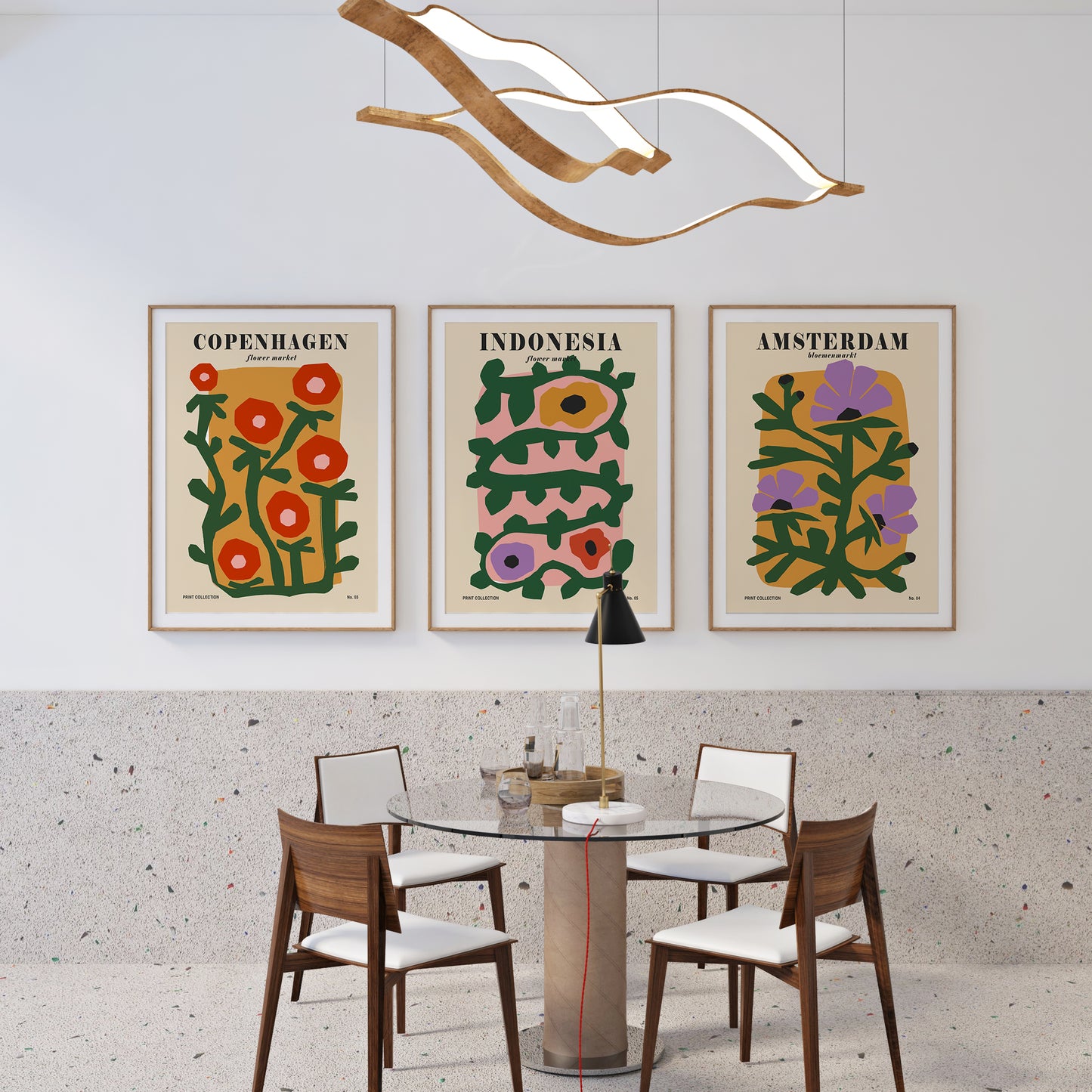 Set of 3 Flower Market Prints