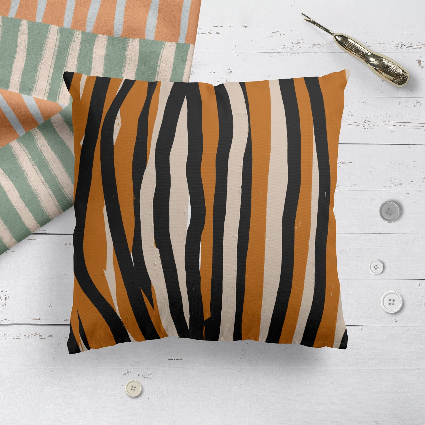 Painted Line Art Unique Throw Pillow