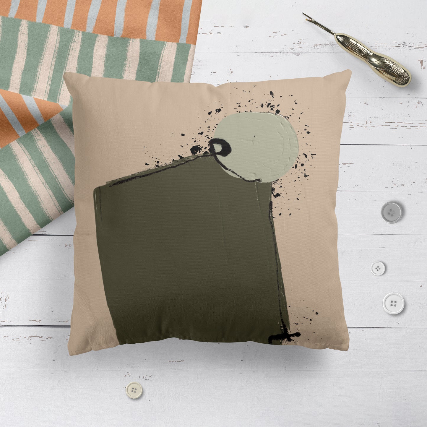 Nordic Minimalist Composition Throw Pillow