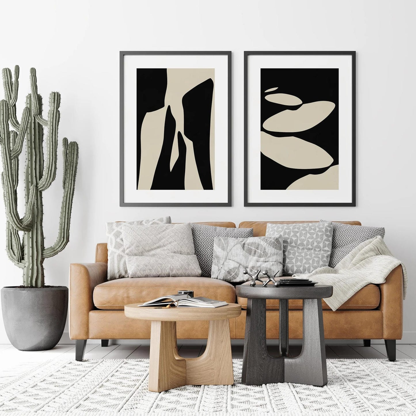 Set of 2 Modern Black&Beige Posters