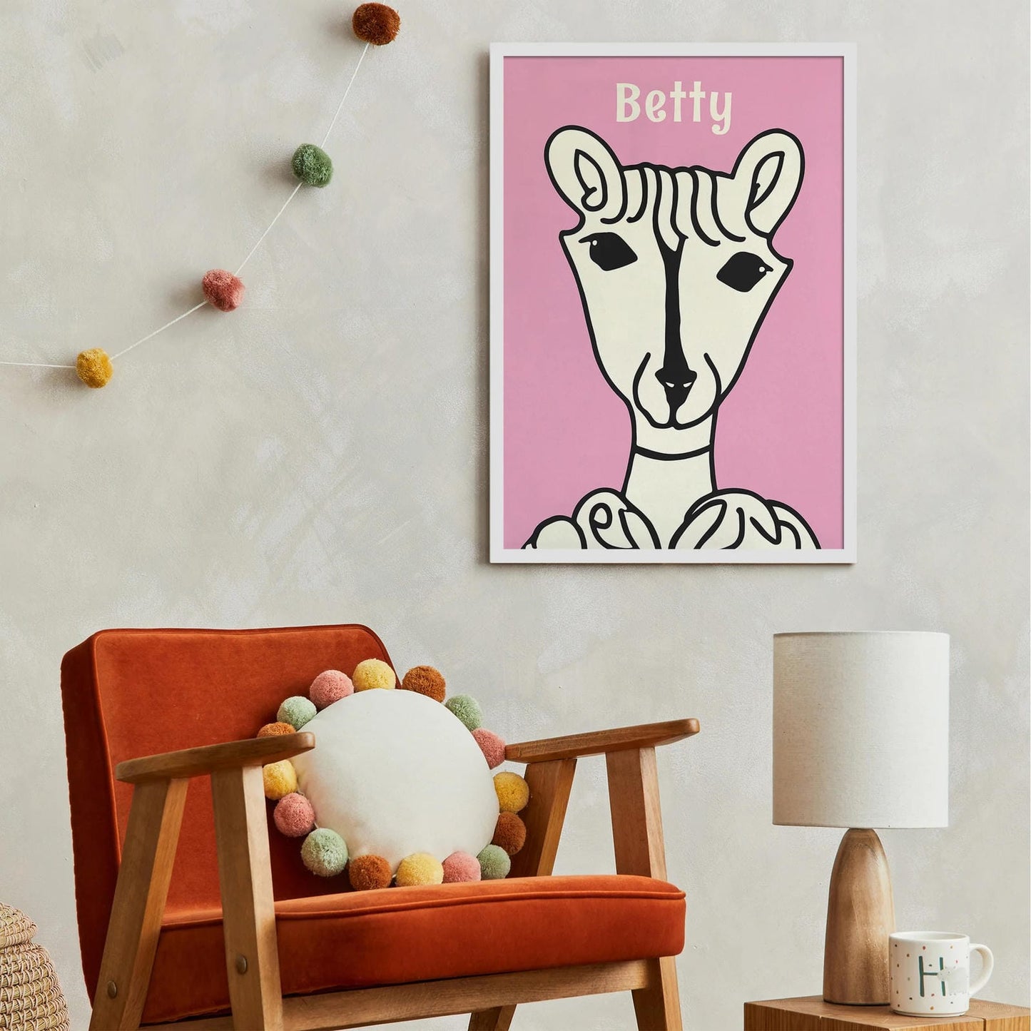 Cute Alpaca Betty Pink Poster