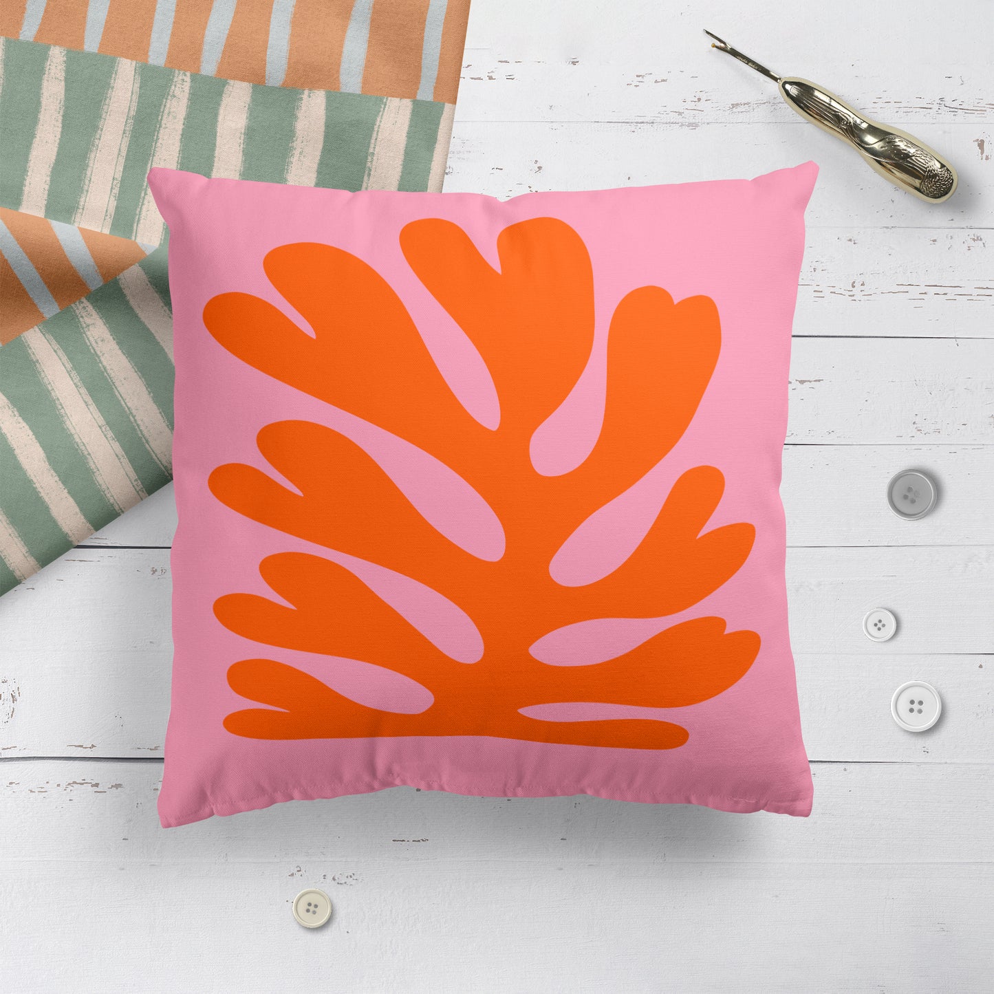 Eclectic Pink Throw Pillow