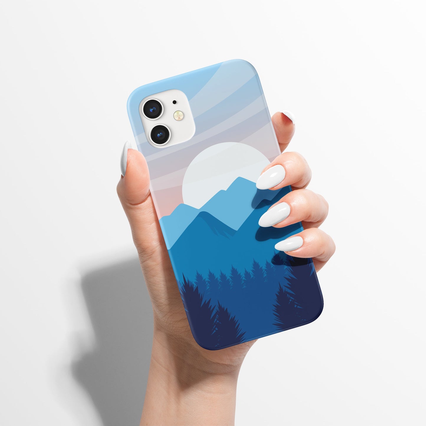 Love Mountains Blue iPhone Case