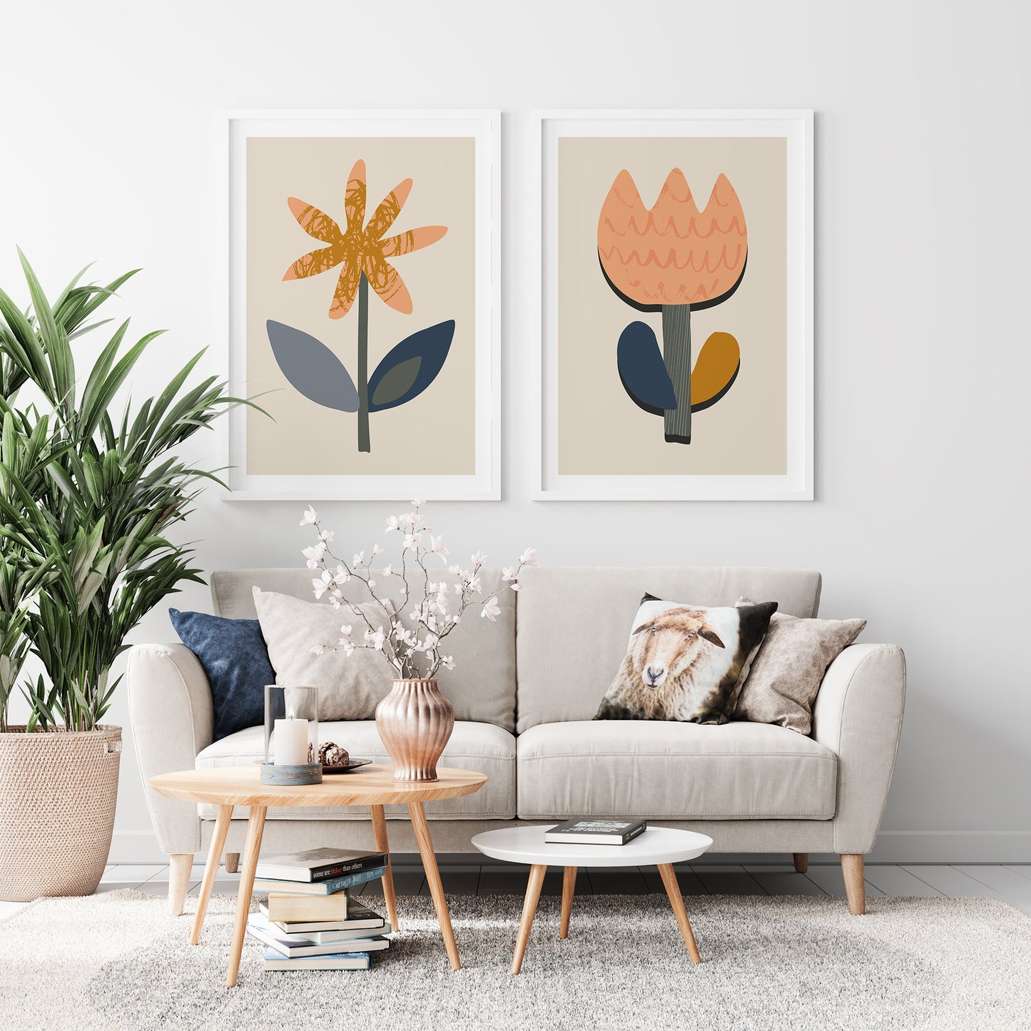 Set of 2 Danish Floral Posters