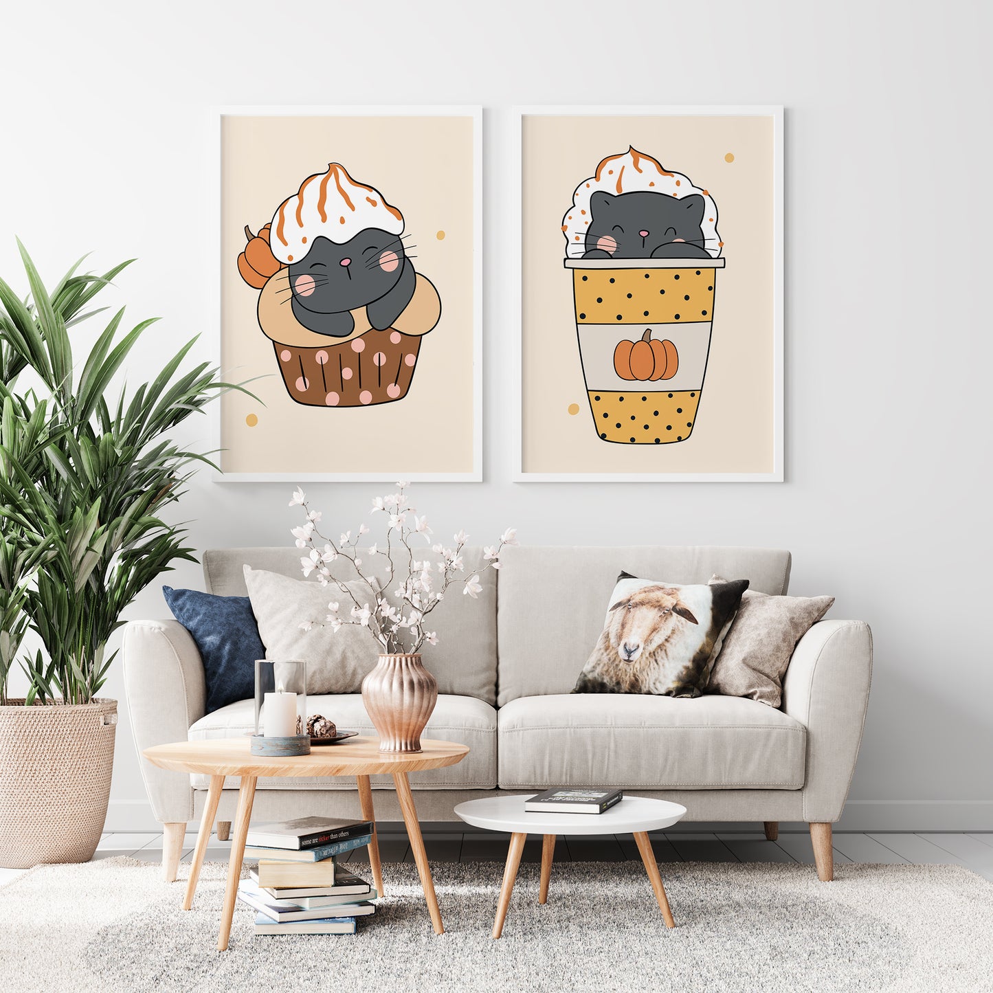 Set of 2 Cute Cats Posters