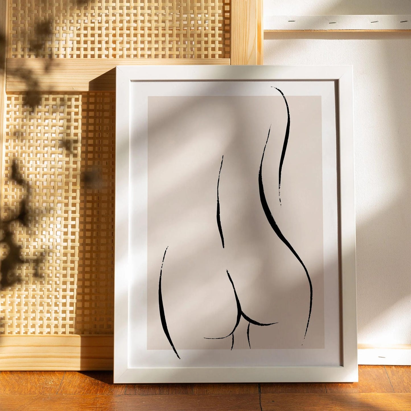 Beige Minimalist Female Body Poster