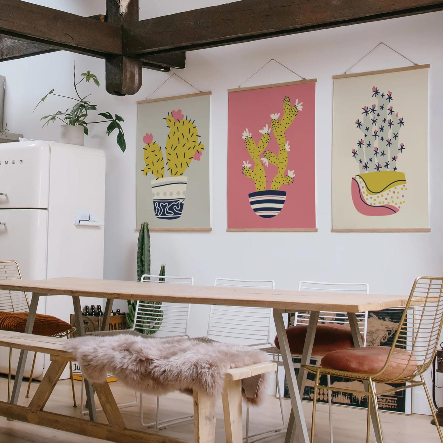 Set of 3 Boho Cactus Posters