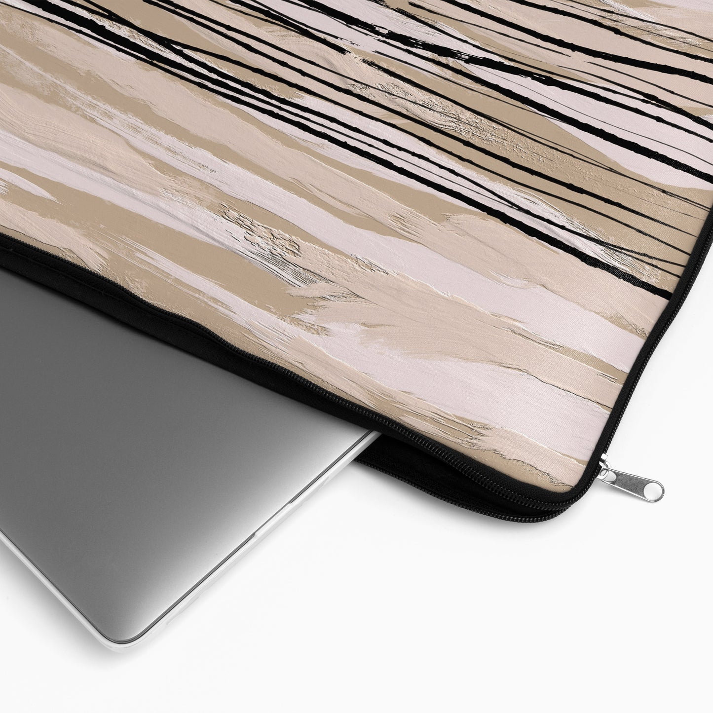 Painted Beige Abstract Art- Laptop Sleeve