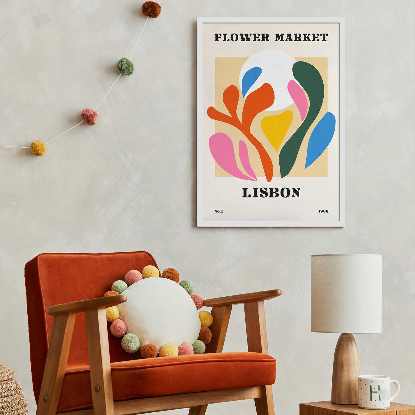 Flower Market Lisbon Poster