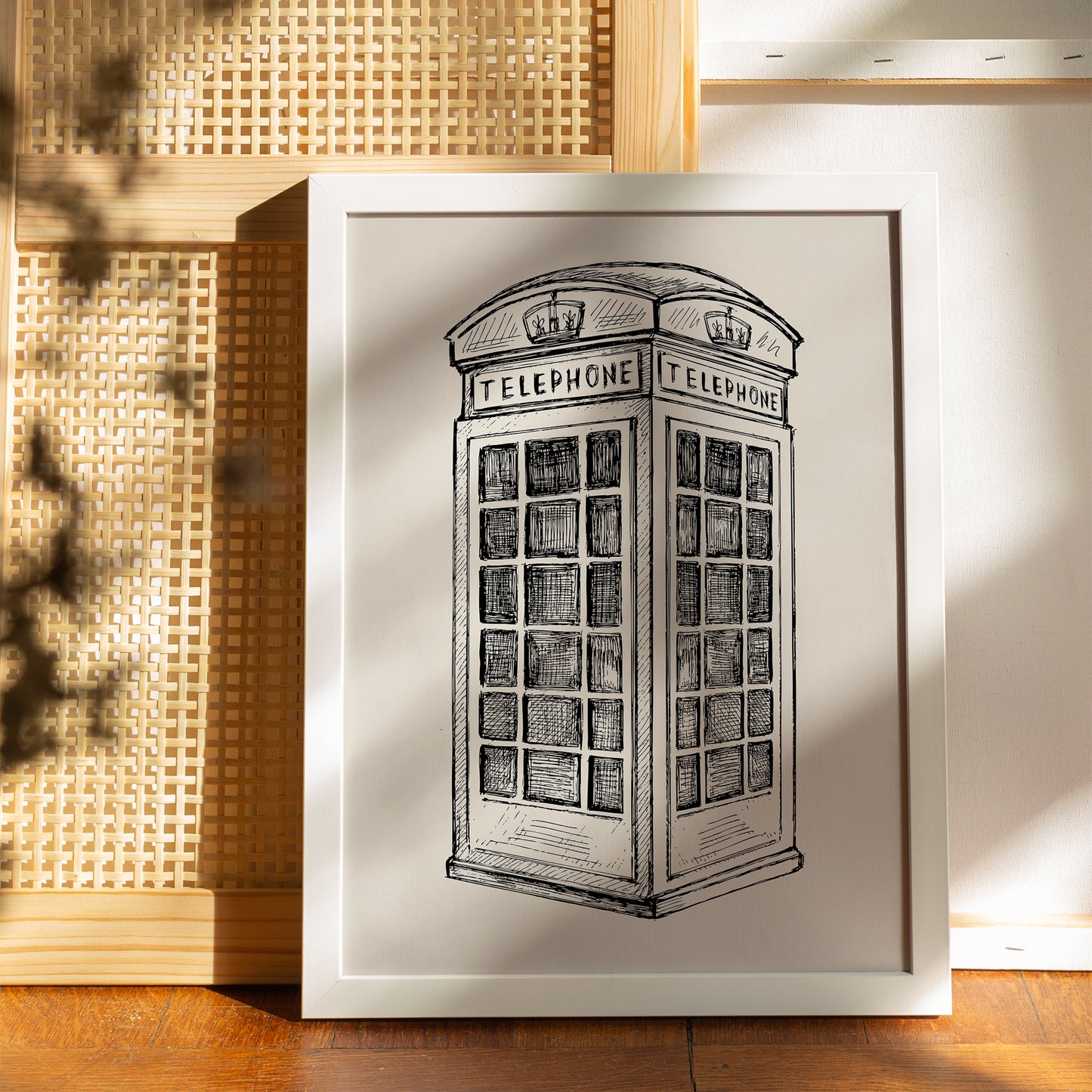 London Red Phone Booth Print