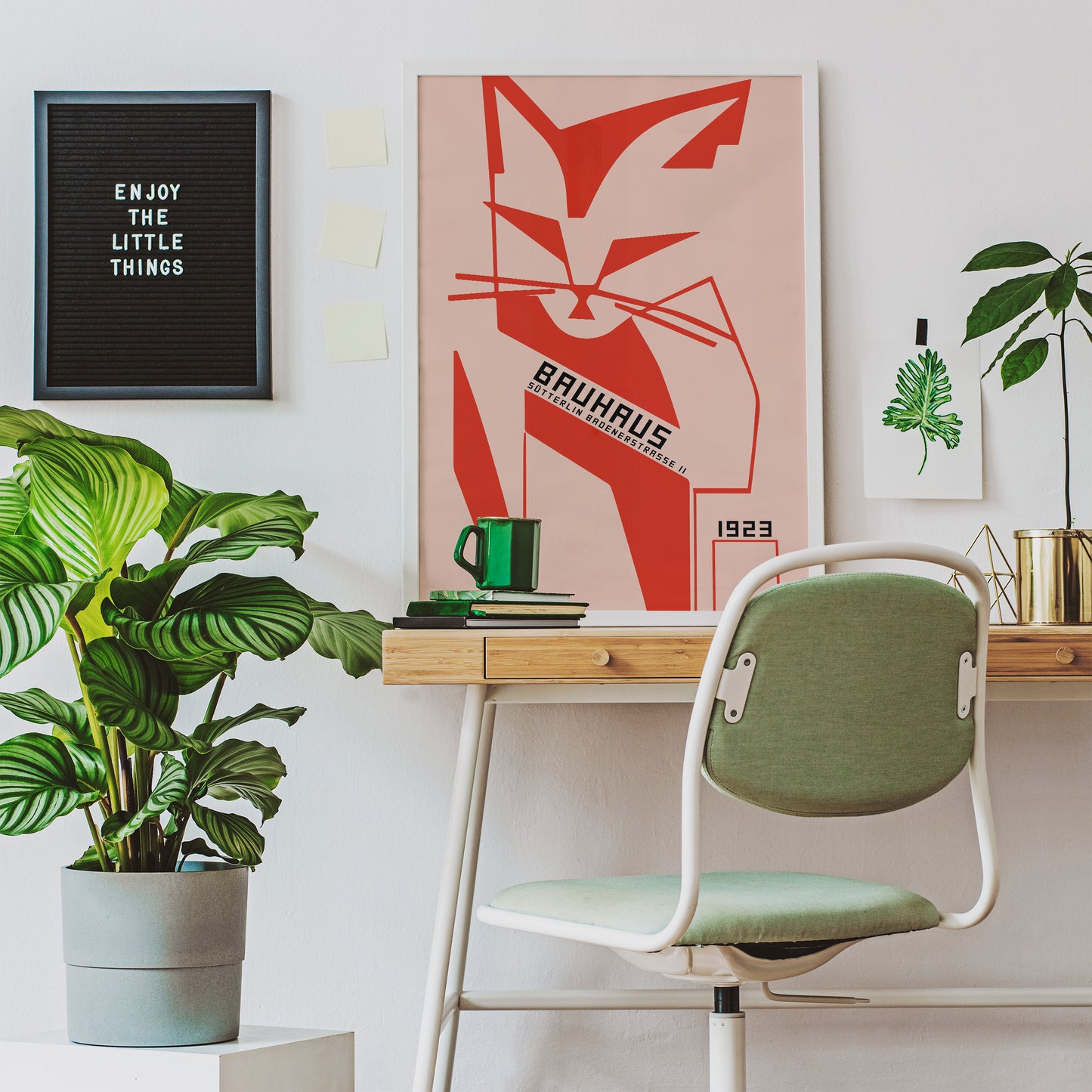 Red Cat Bauhaus Poster