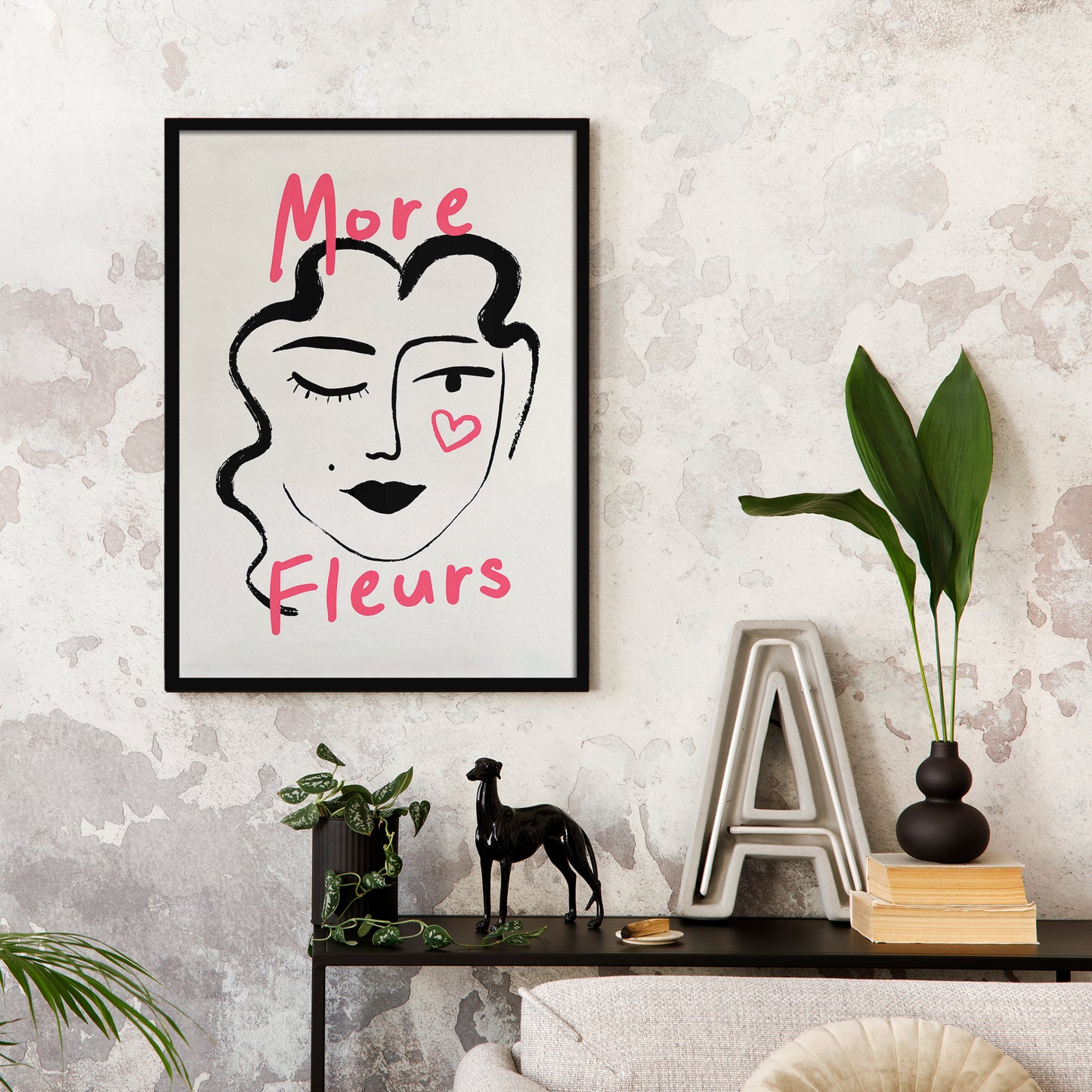 More Fleurs Girl Art Print