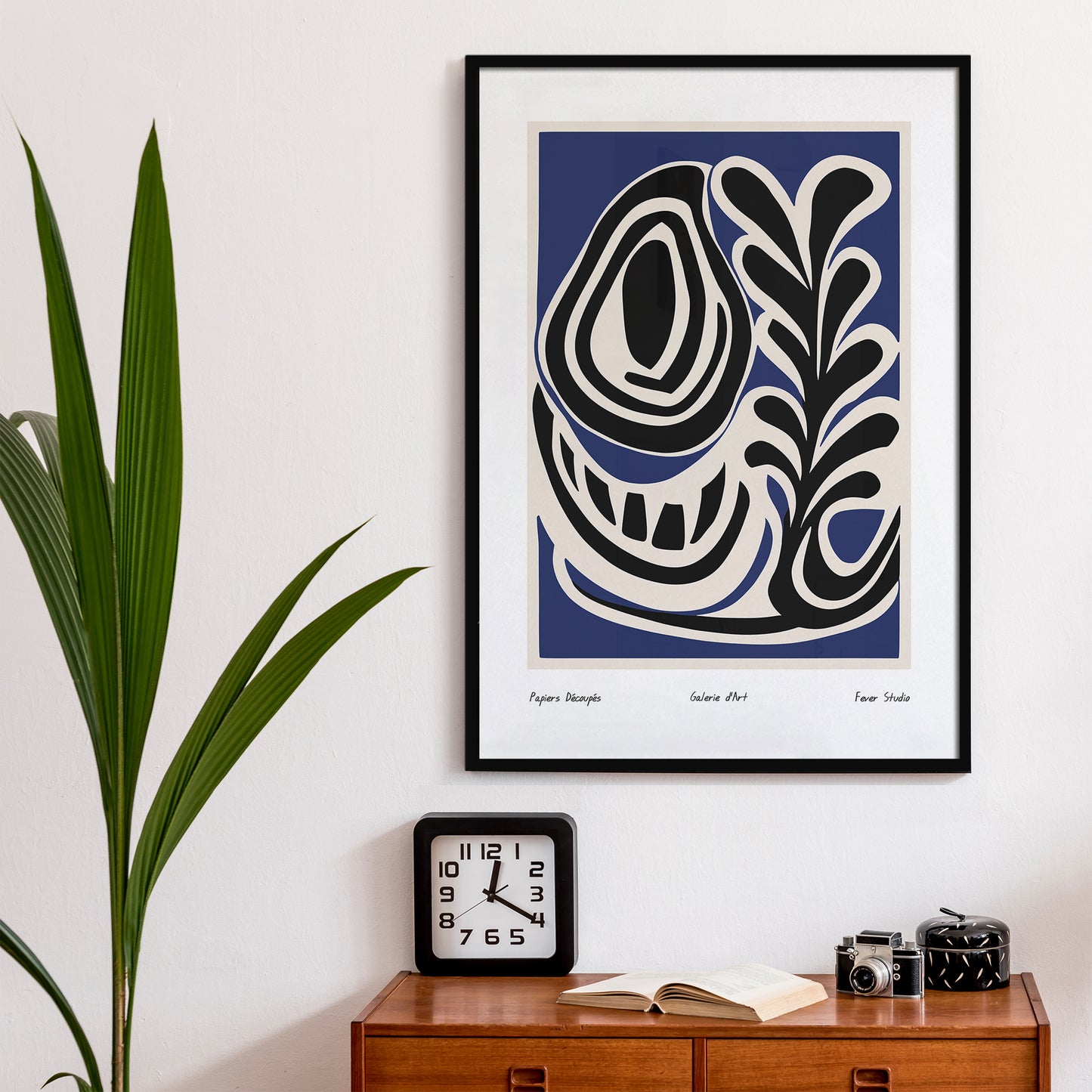 Navy Blue Cutouts Poster