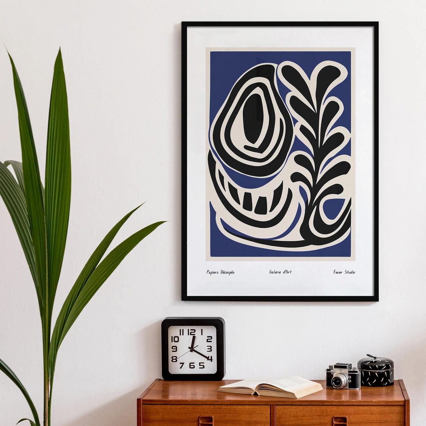 Navy Blue Cutouts Poster
