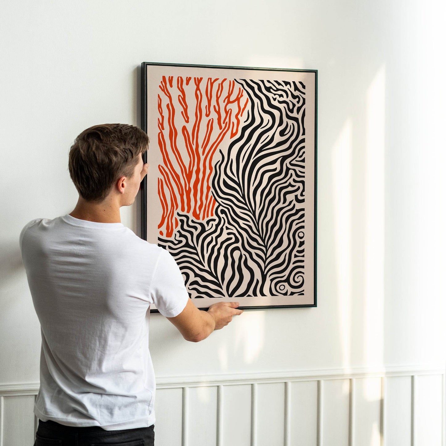 Coral Botanical Shapes Art Print - HypeSheriff Europe