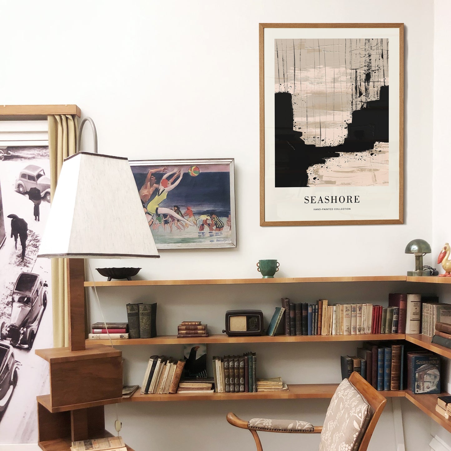 Seashore, Abstract Paintbrushes Poster