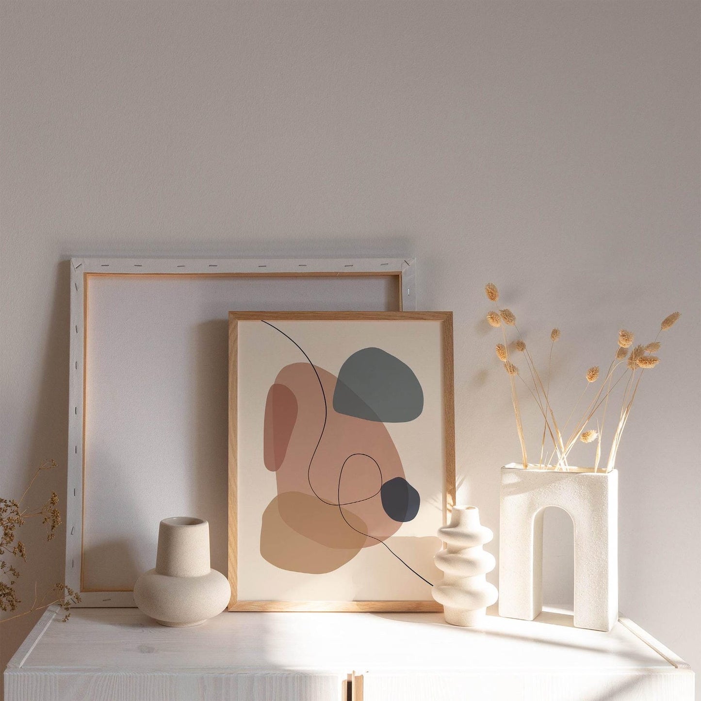 Neutral Abstract Shapes Poster - HypeSheriff Europe