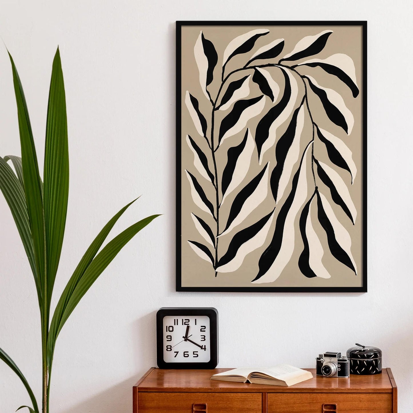 Set of 3 Botanical Beige and Black Posters