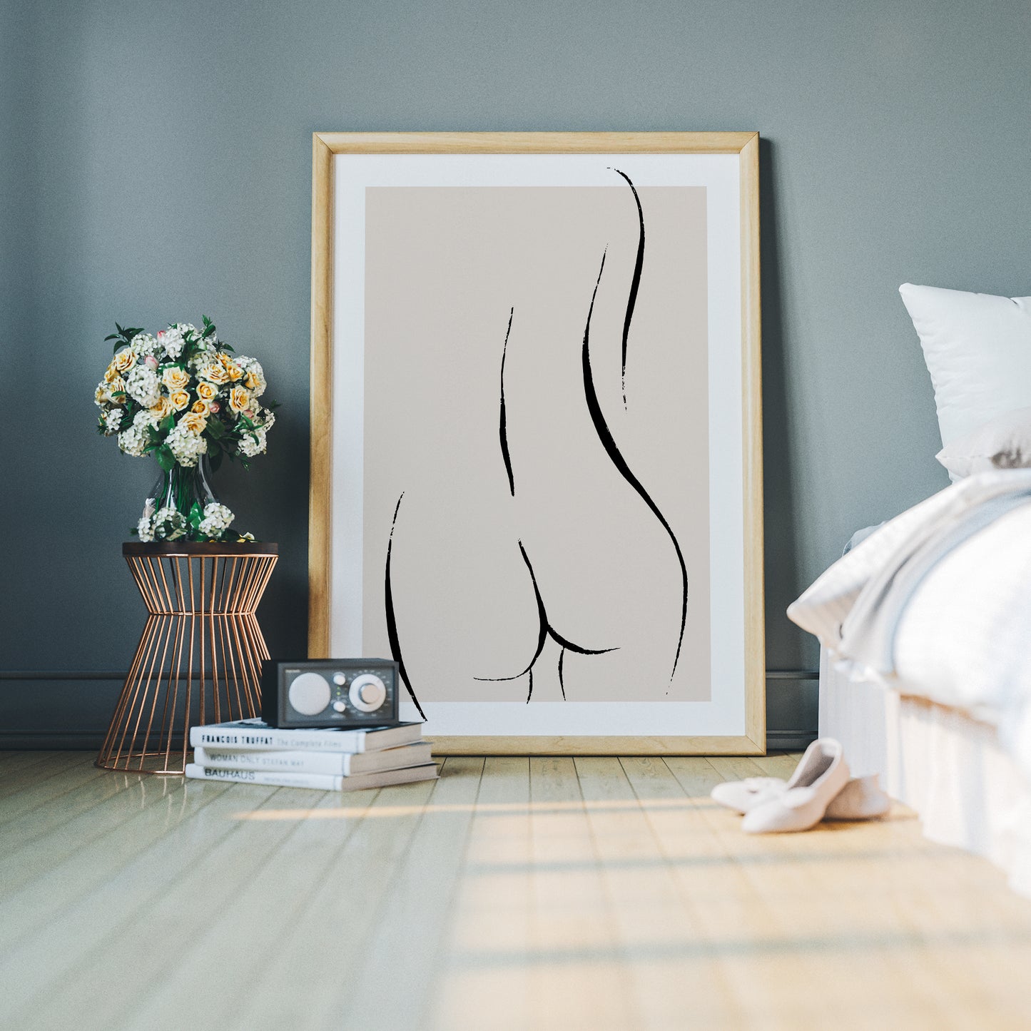 Beige Minimalist Female Body Poster