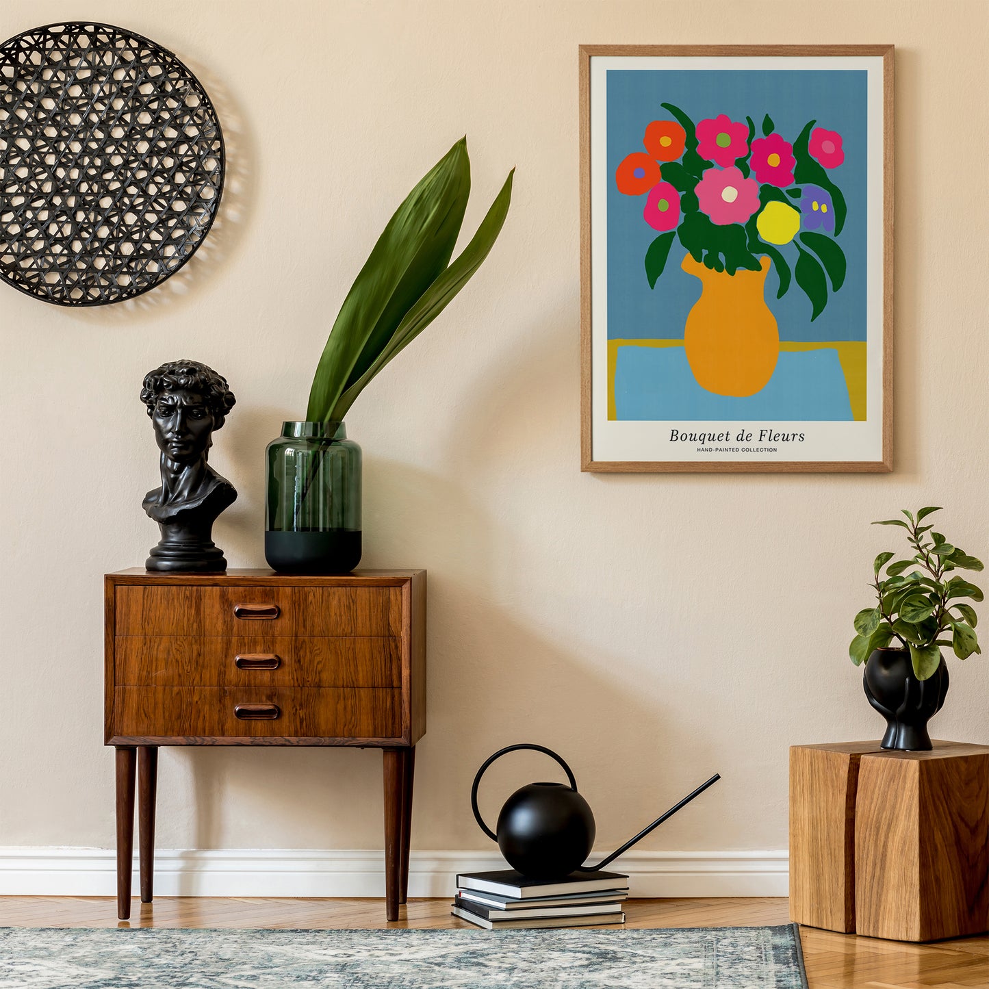 Bouquet of Flowers Retro Colorful Poster