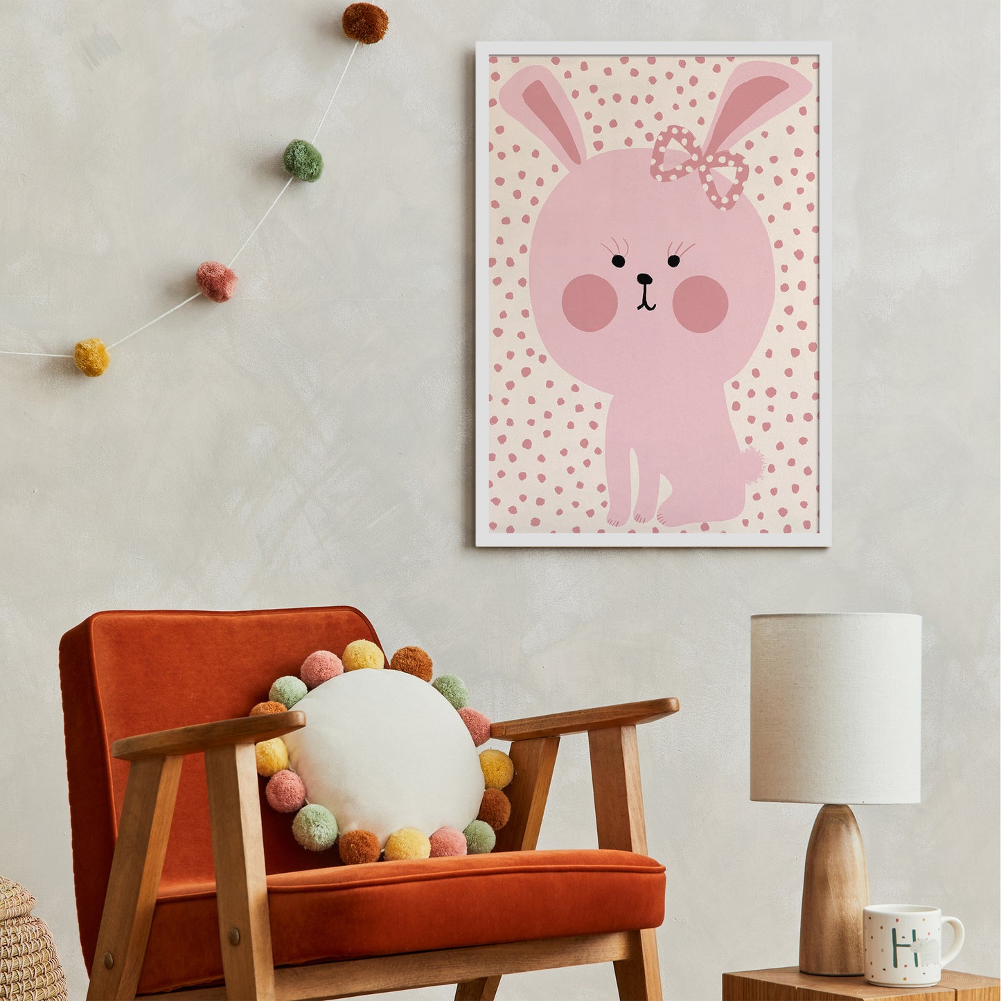 Cute Little Pink Rabbit Print
